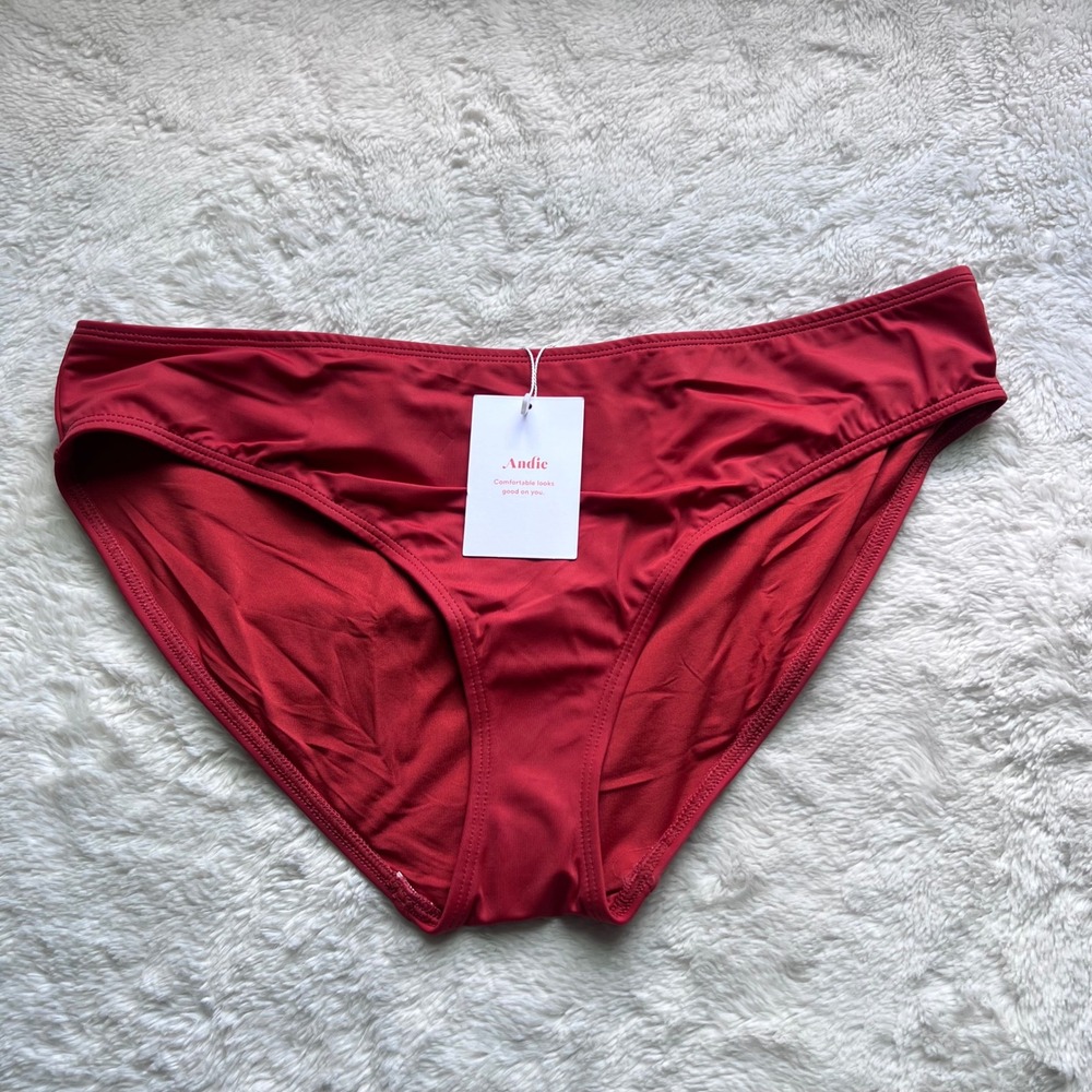 Andie Swim The Bikini Bottom Chili Pepper Red AB364-CHI Women's Size XL New